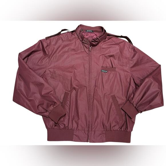 Vintage Members Only Mens Size Large Burgundy Lightweight Jacket - Picture 1 of 10